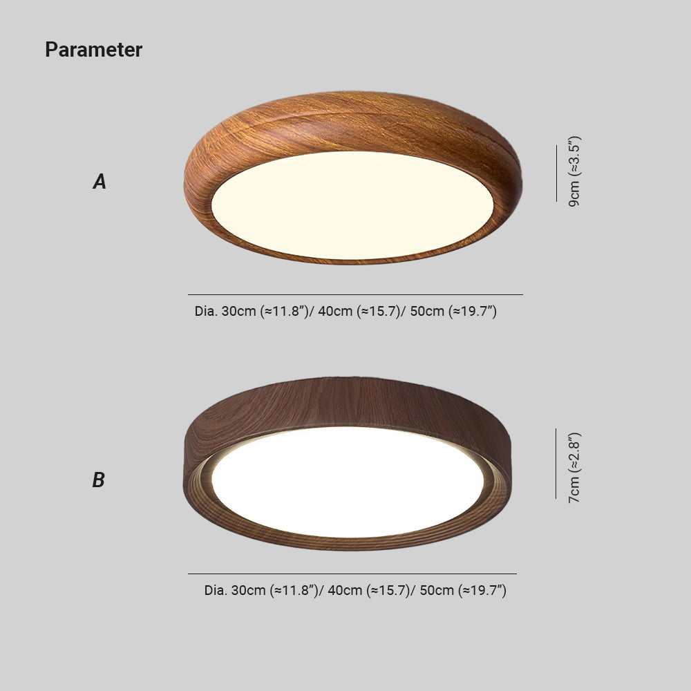 Freyza | Plafonnier encastré en bois à grain apparent – Chambre, couloir, cuisine