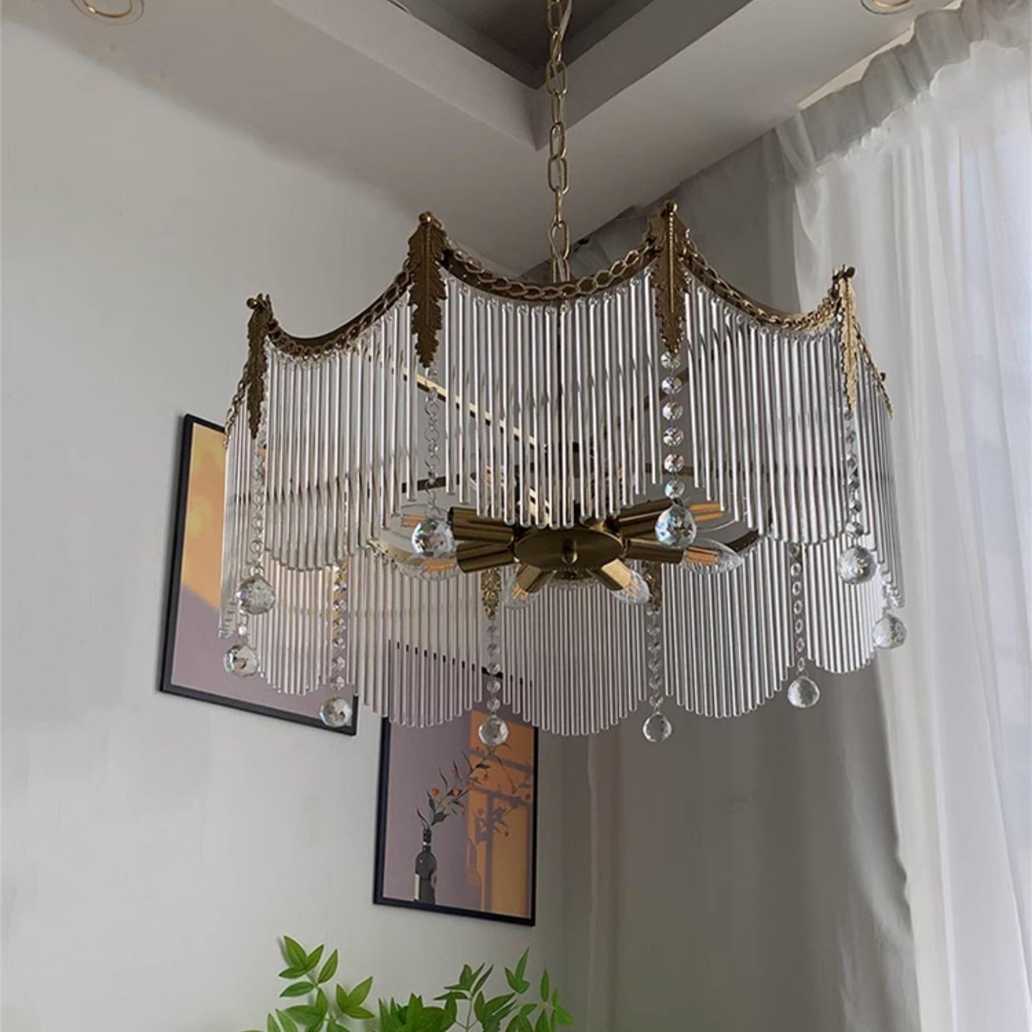 Freyza | Lustre en verre – Salle à manger et salon de style champêtre