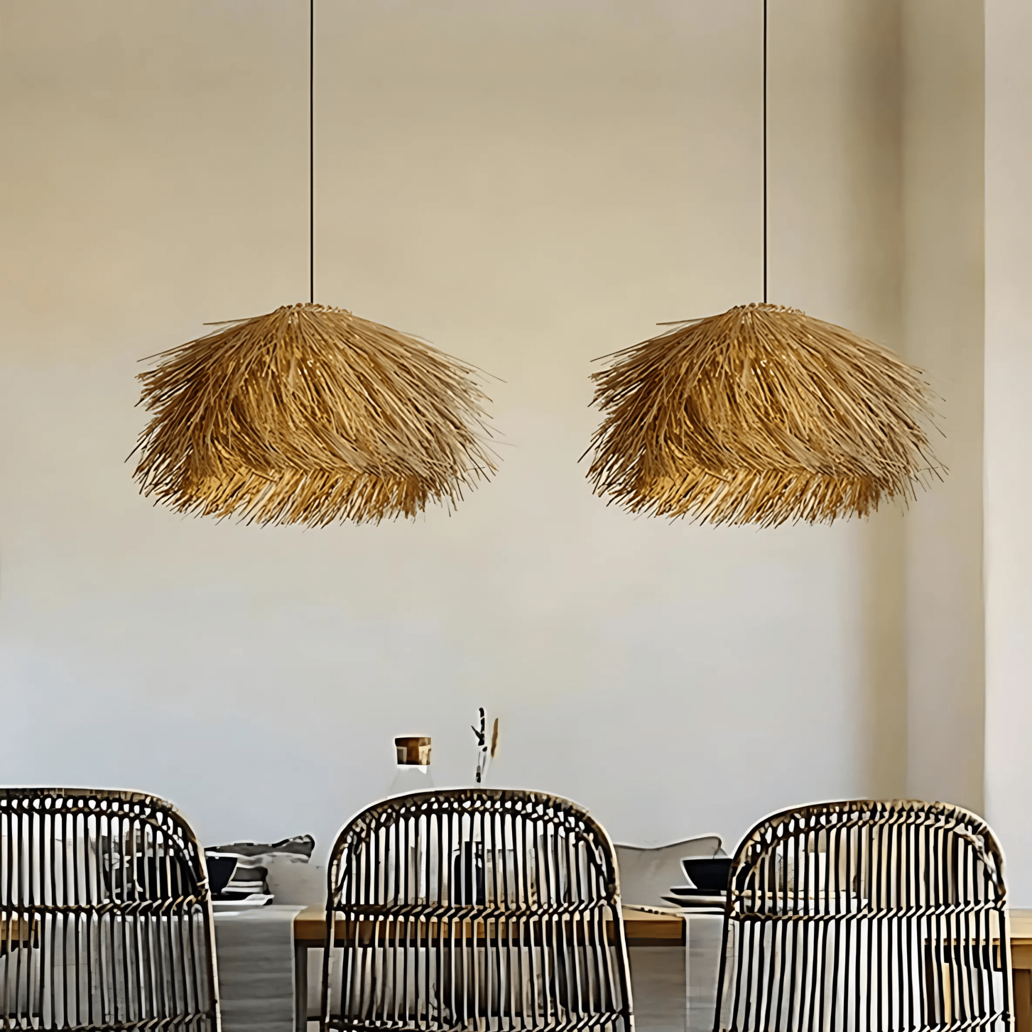 Freyza - ValenciaRattan | Elegant Natural Bohemian Kitchen Pendant Light Fixture