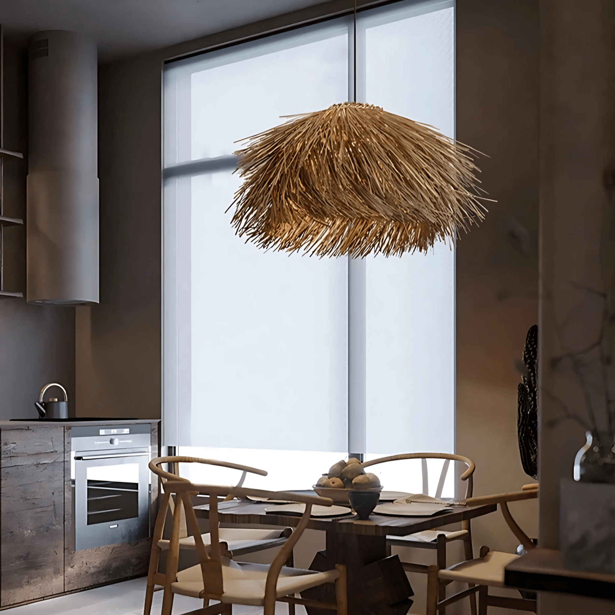 Freyza - ValenciaRattan | Elegant Natural Bohemian Kitchen Pendant Light Fixture