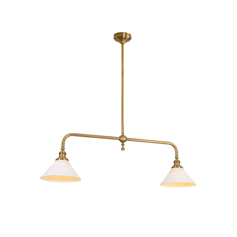 Freyza - Elegant Pendant Light with Brushed Brass Frame & Conical Shades | Stylish Pendant Lighting for Kitchen Island