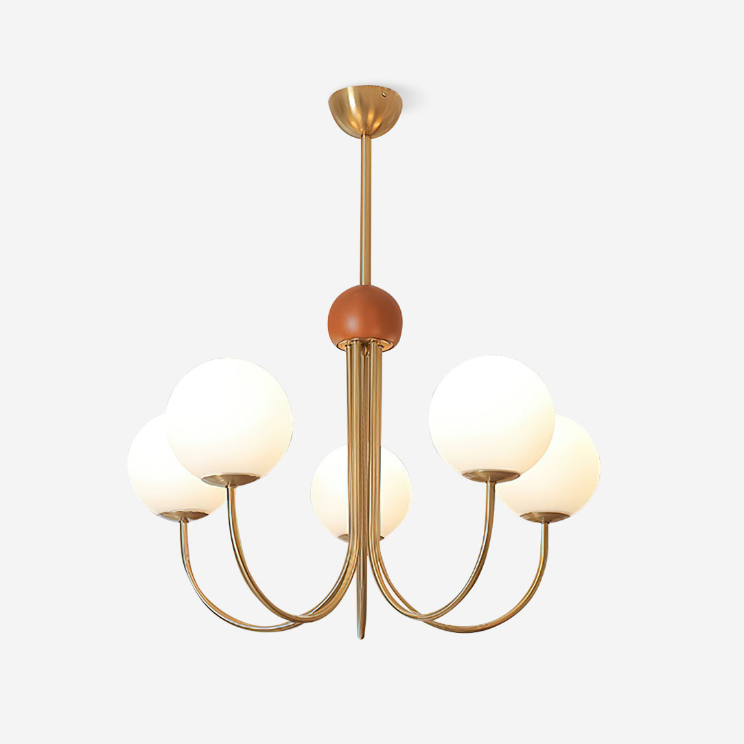 Freyza | Lustre moderne en laiton et verre – Salle à manger et salon modernes