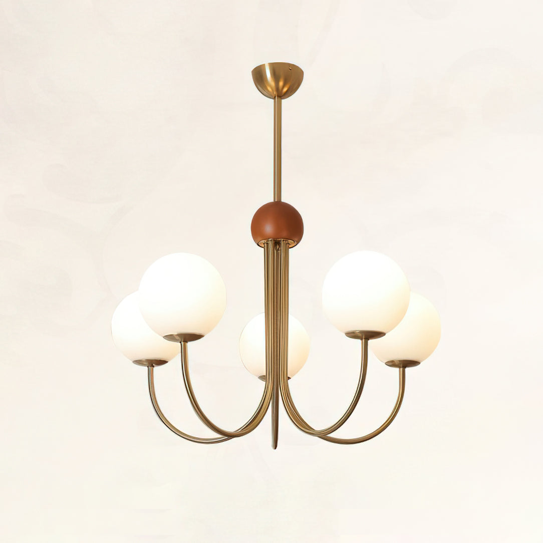 Freyza | Lustre moderne en laiton et verre – Salle à manger et salon modernes