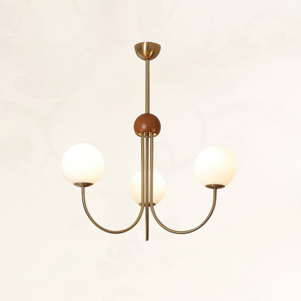 Freyza | Lustre moderne en laiton et verre – Salle à manger et salon modernes