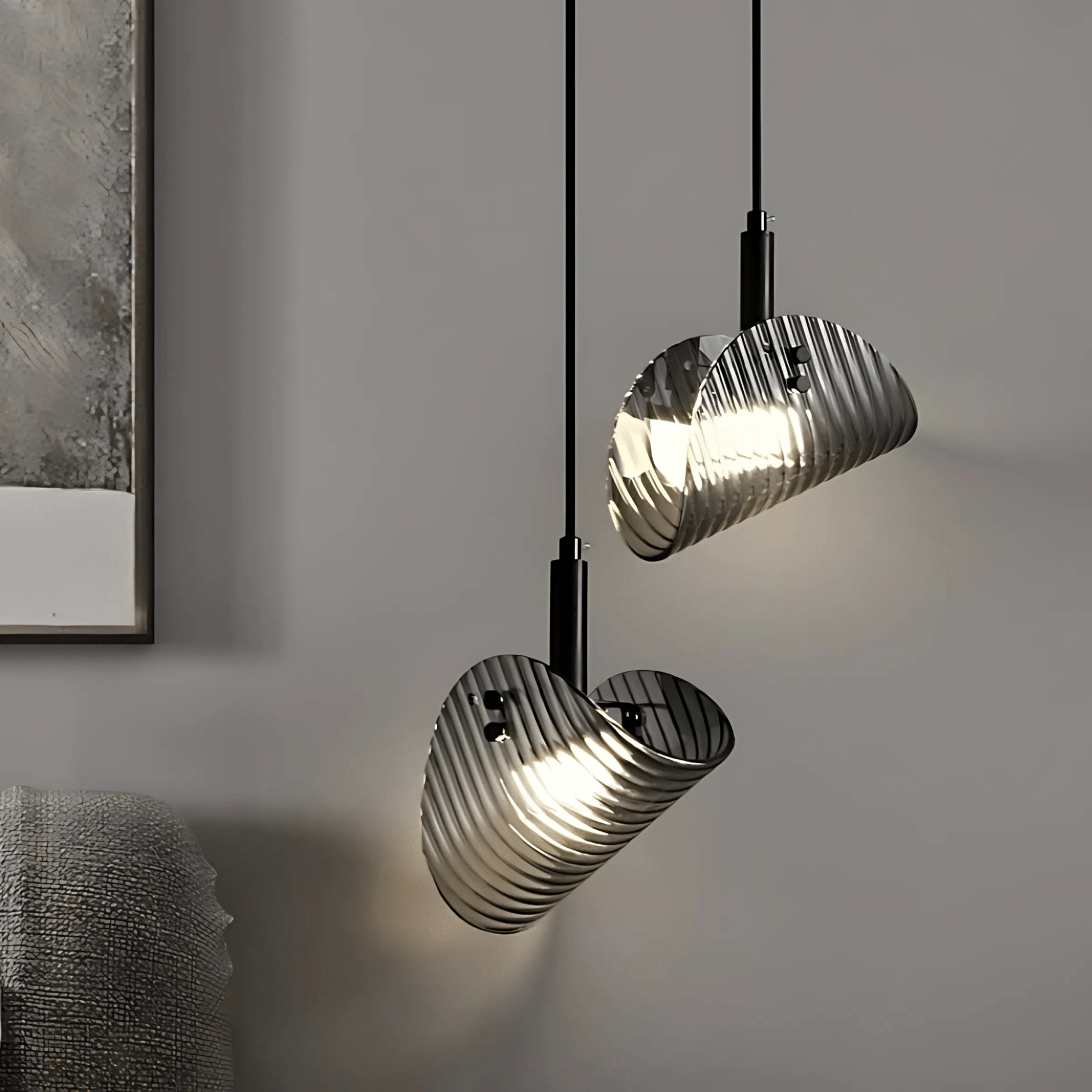 Freyza - Valhalla | Elegant Black Minimalist Industrial Chandelier Light