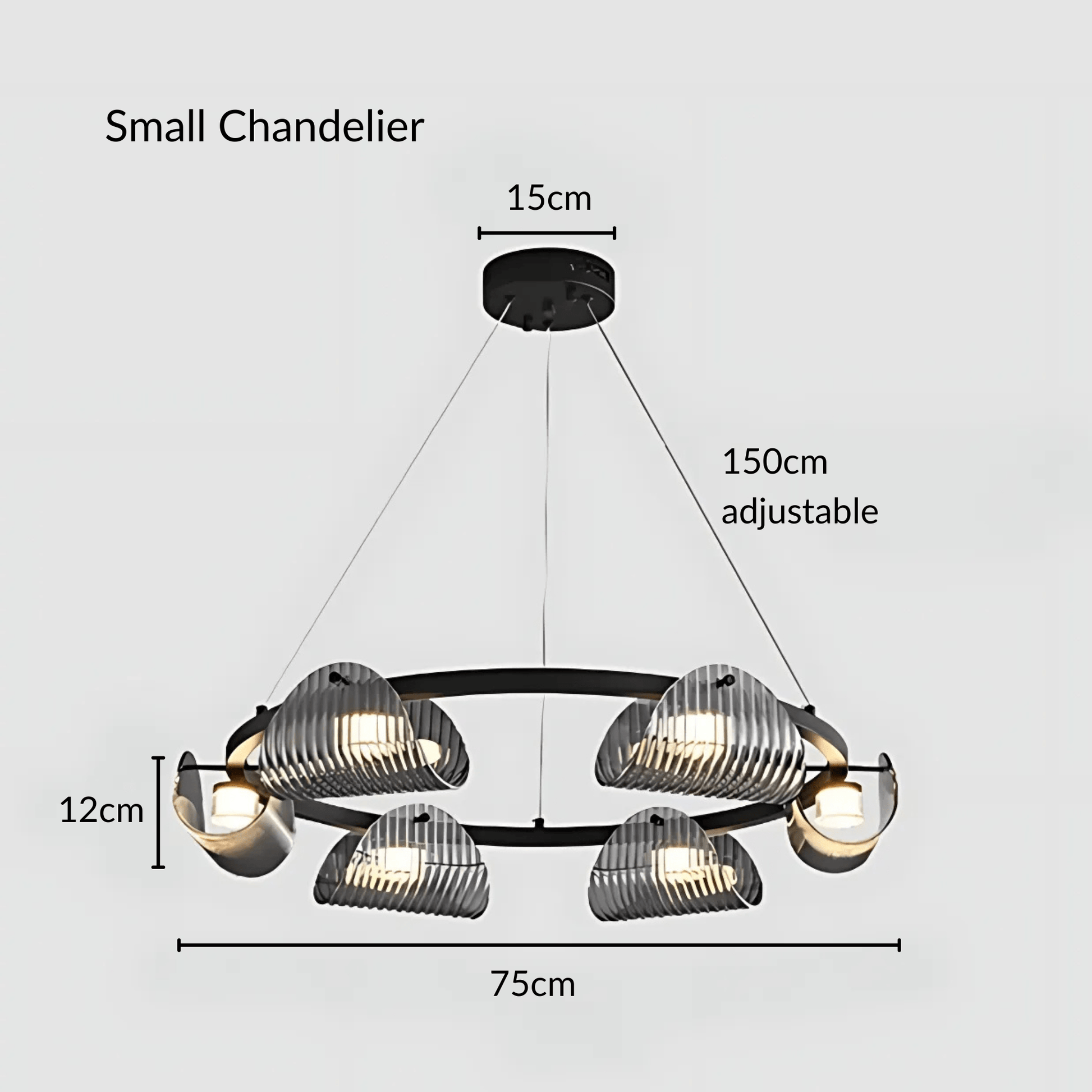 Valhalla | Modern Black Glass Industrial Chandelier Light 11