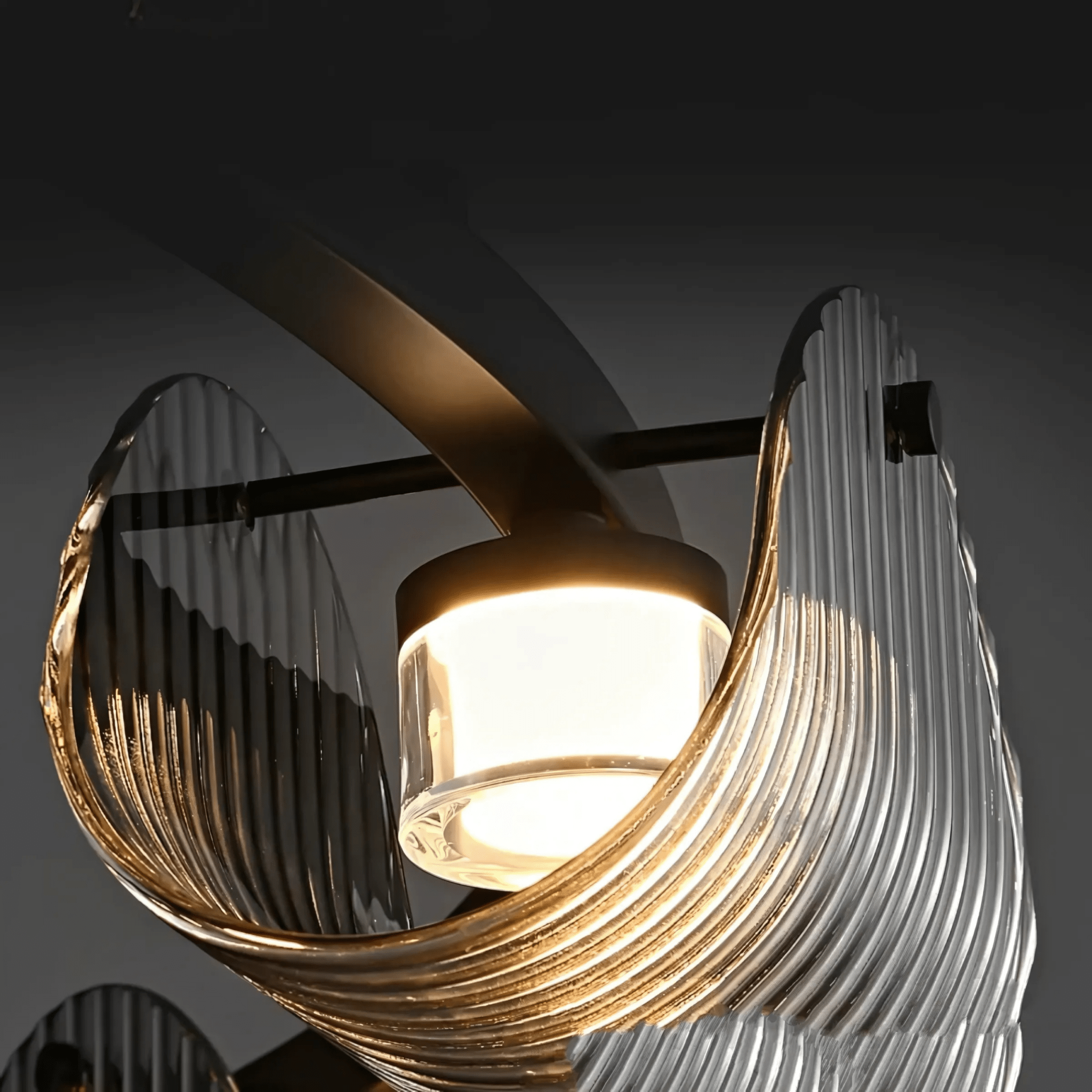 Valhalla | Modern Black Glass Industrial Chandelier Light 6