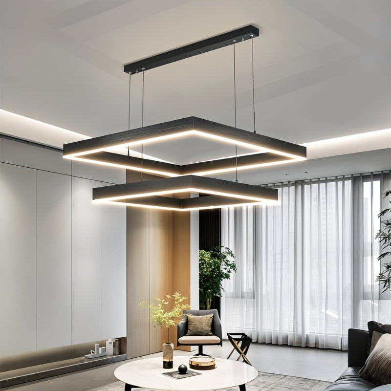 Freyza - Elegant Modern Wrought Iron Adjustable Chandelier in a styled room