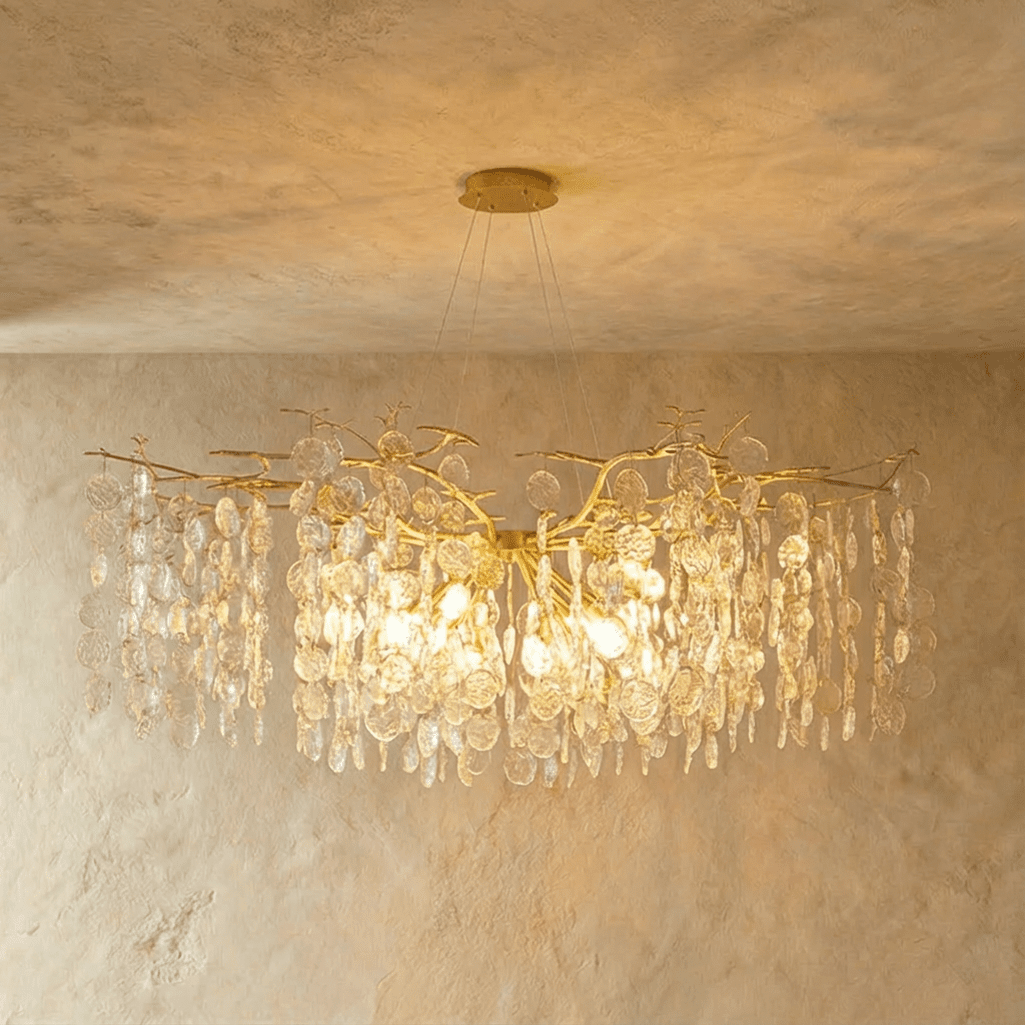 Freyza - Velora | Eleganter goldener Kristall-Äste-Kronleuchter für moderne Räume
