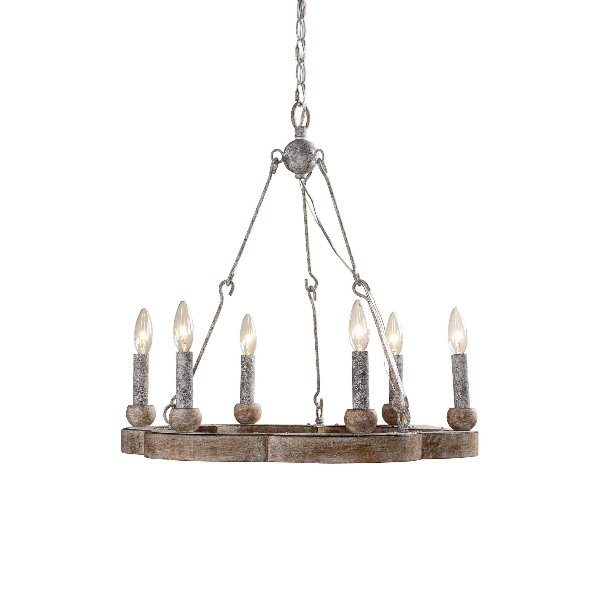 Freyza | Mysilora Vintage-Industrie-Holzkronleuchter – Industrielles Esszimmer, Wohnzimmer