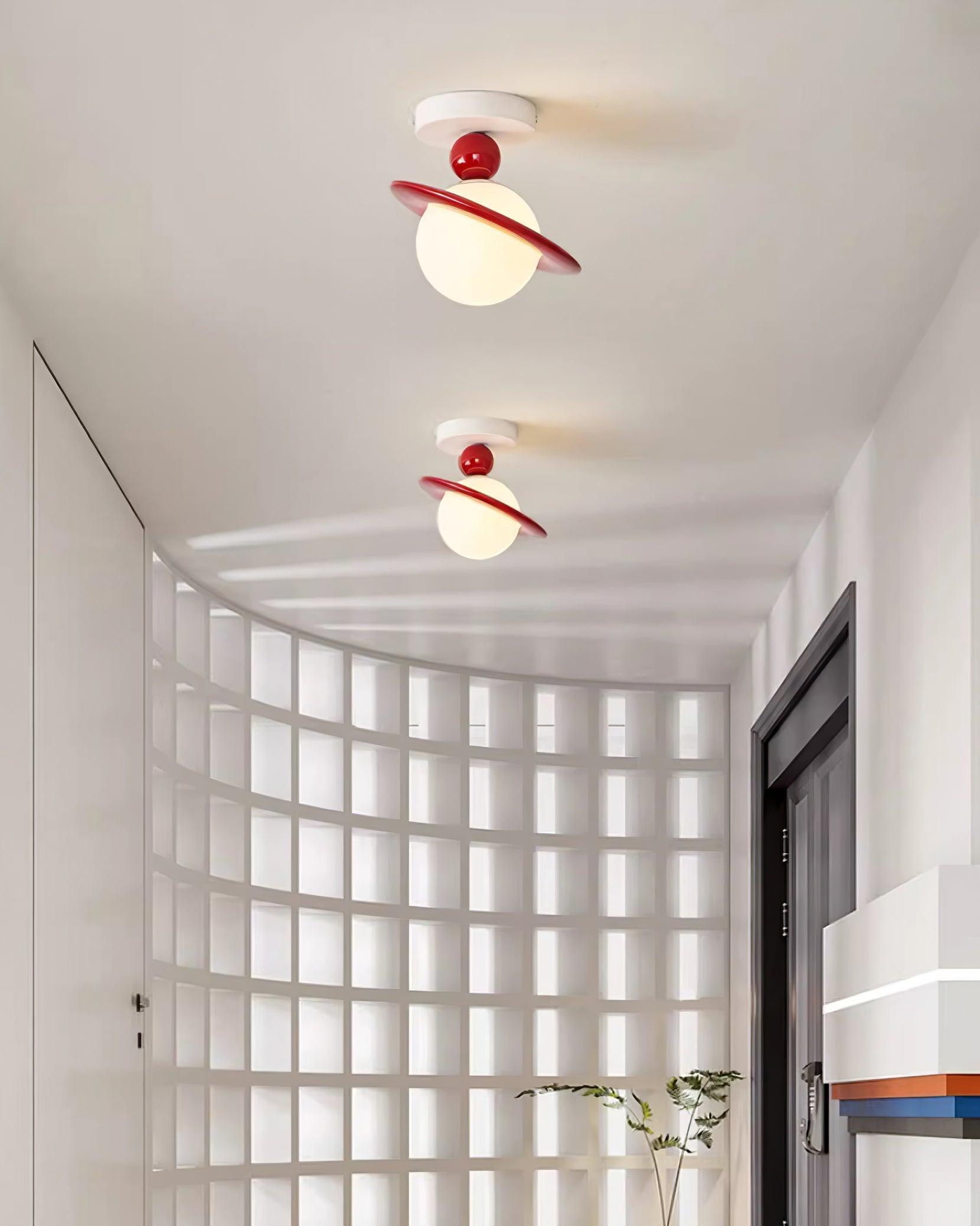 Freyza | Pivoro – Plafonnier encastré rouge et blanc – Chambre, couloir, cuisine