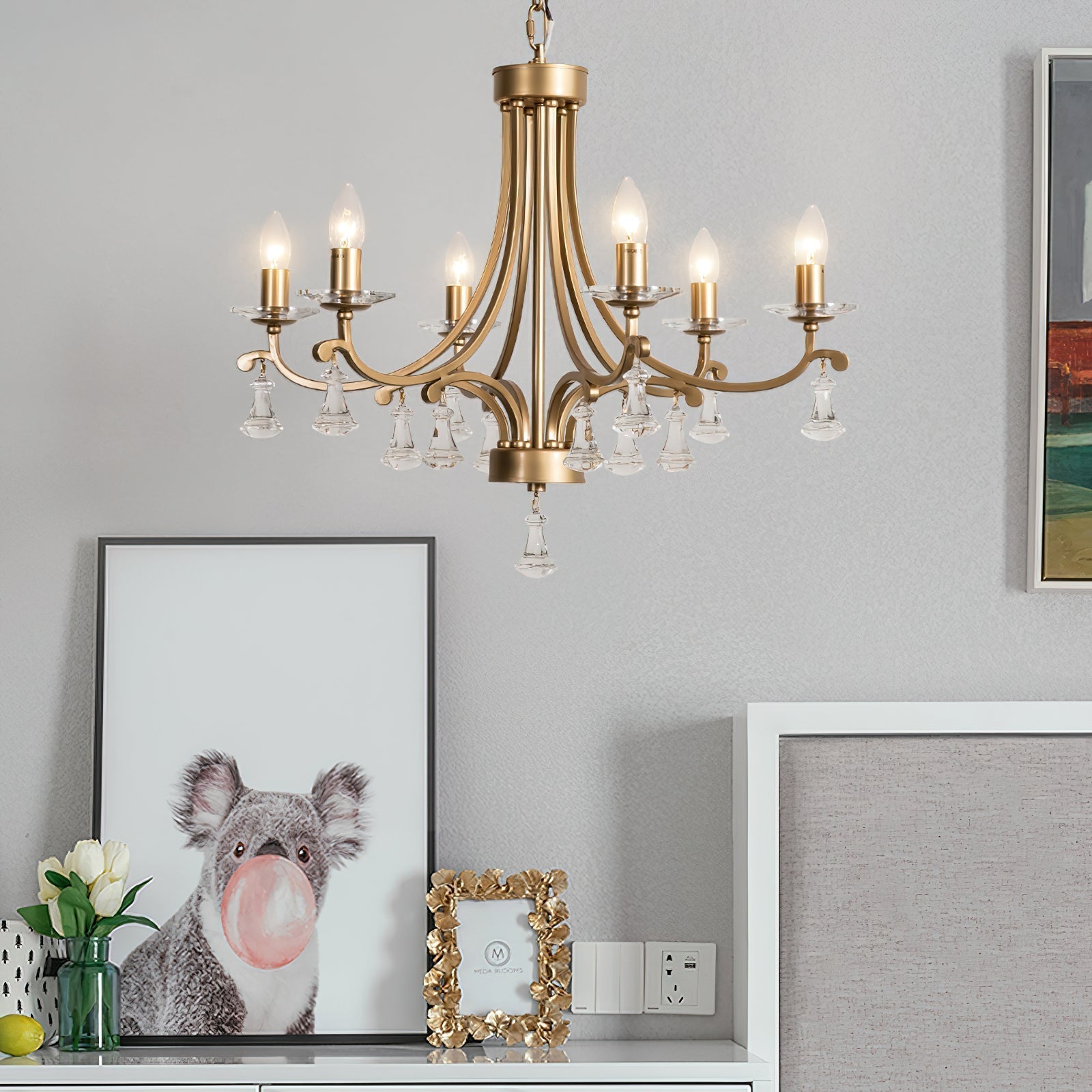 Freyza | Cuvenara Postmodern Luxury Brass Crystal Chandelier – Modern Dining Room Living Room