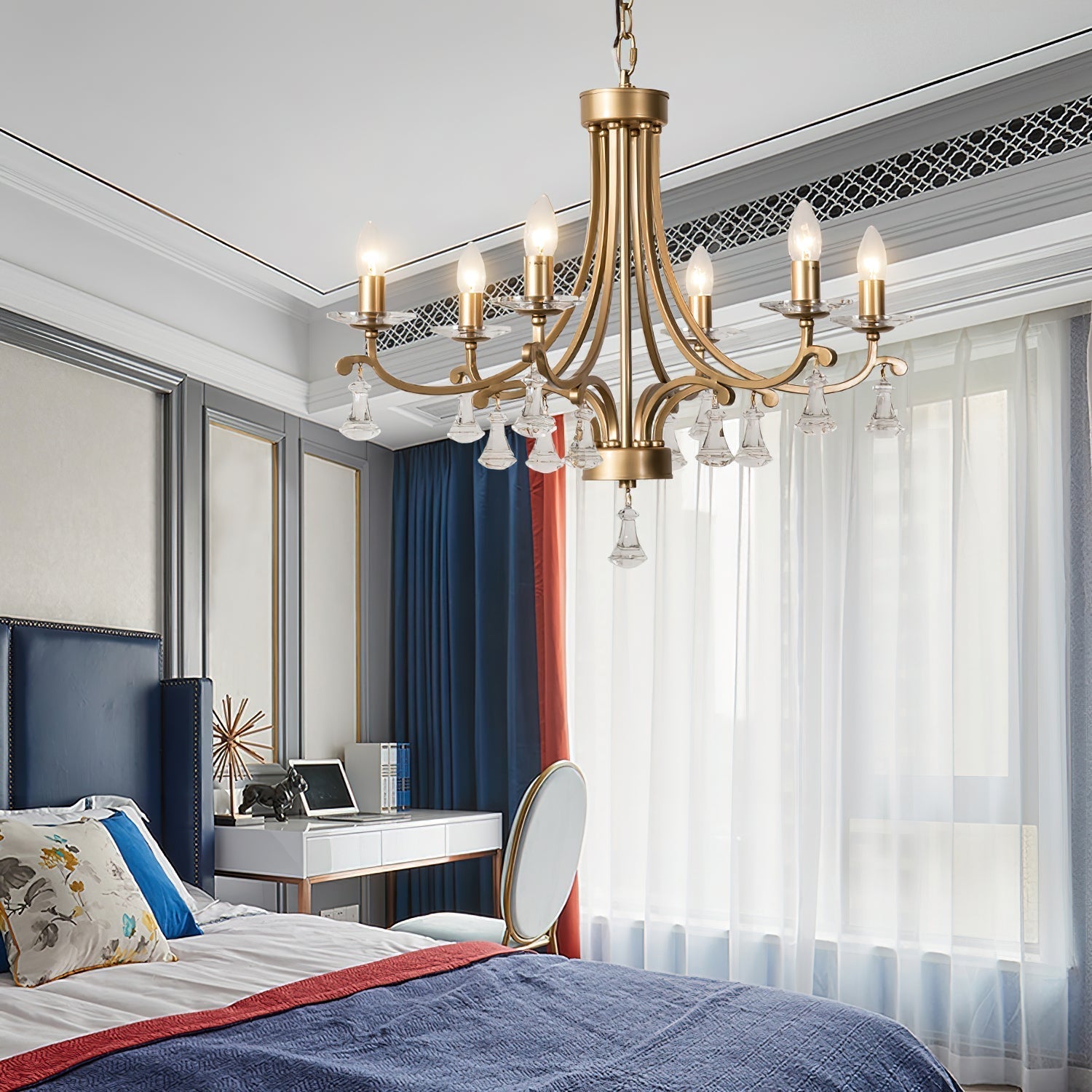 Freyza | Cuvenara Postmodern Luxury Brass Crystal Chandelier – Modern Dining Room Living Room