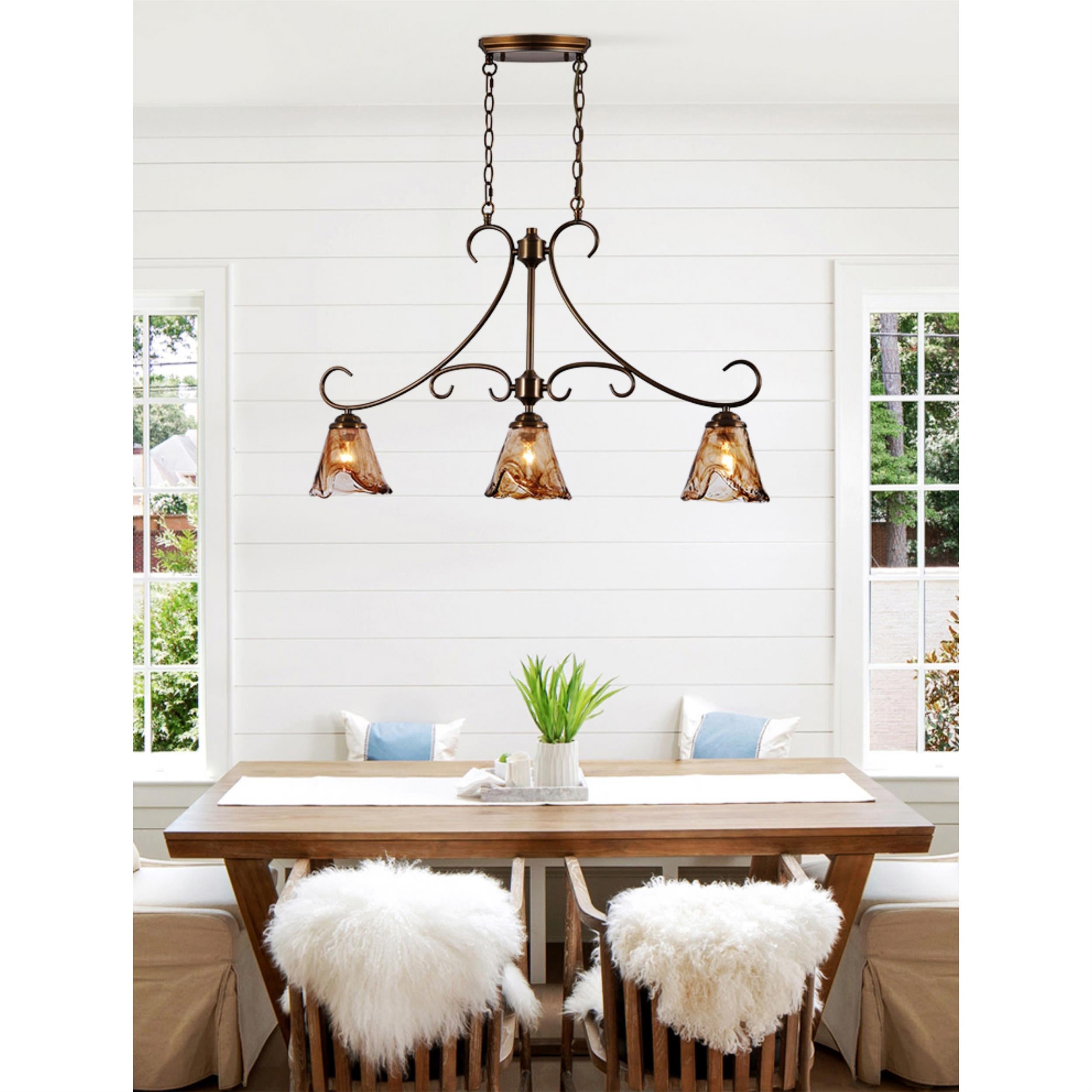 Freyza | Aloror Vintage Industrial Brass Glass Pendant Light – Industrial Kitchen Dining Room