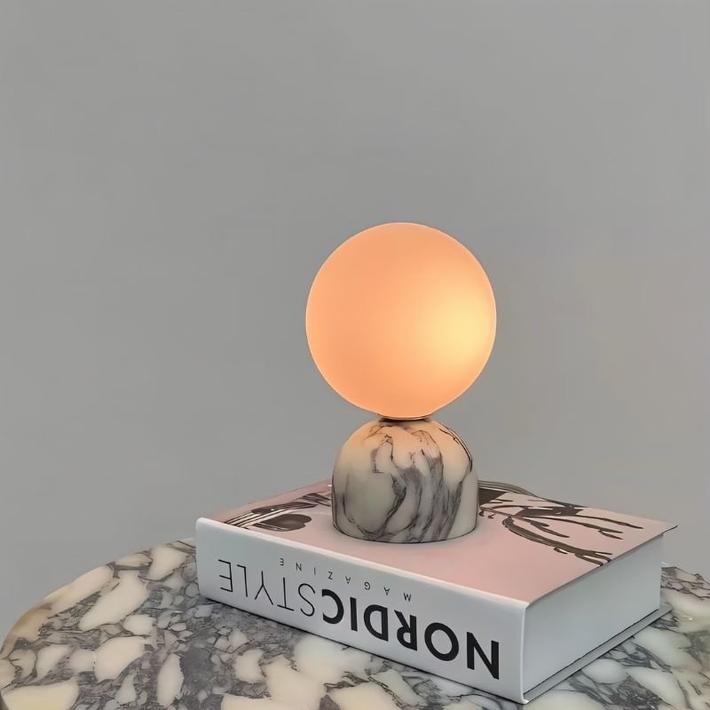 VexaraStone | Stylish Minimalist Frosted Glass Table Lamp for Bedroom 0