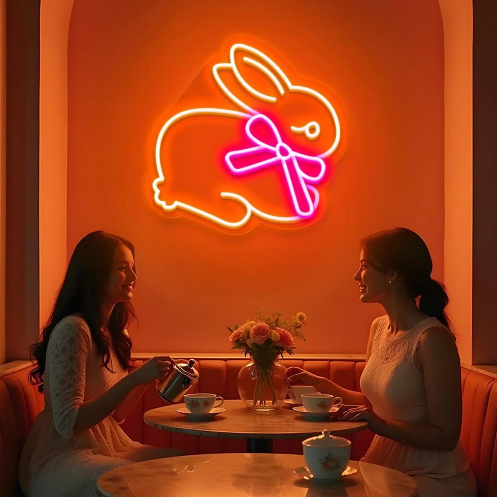 Vibrant Neon Bunny Sign | Custom Neon Lights with Dimmable Glow | Perfect Decor for Bedrooms and Parties 0