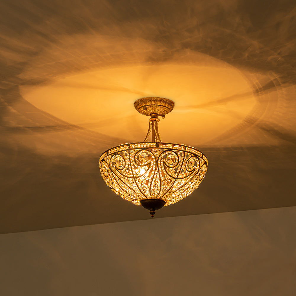 Freyza | Vatnuli Traditional Antique Crystal Antique Ceiling Light – Traditional Bedroom Living Room