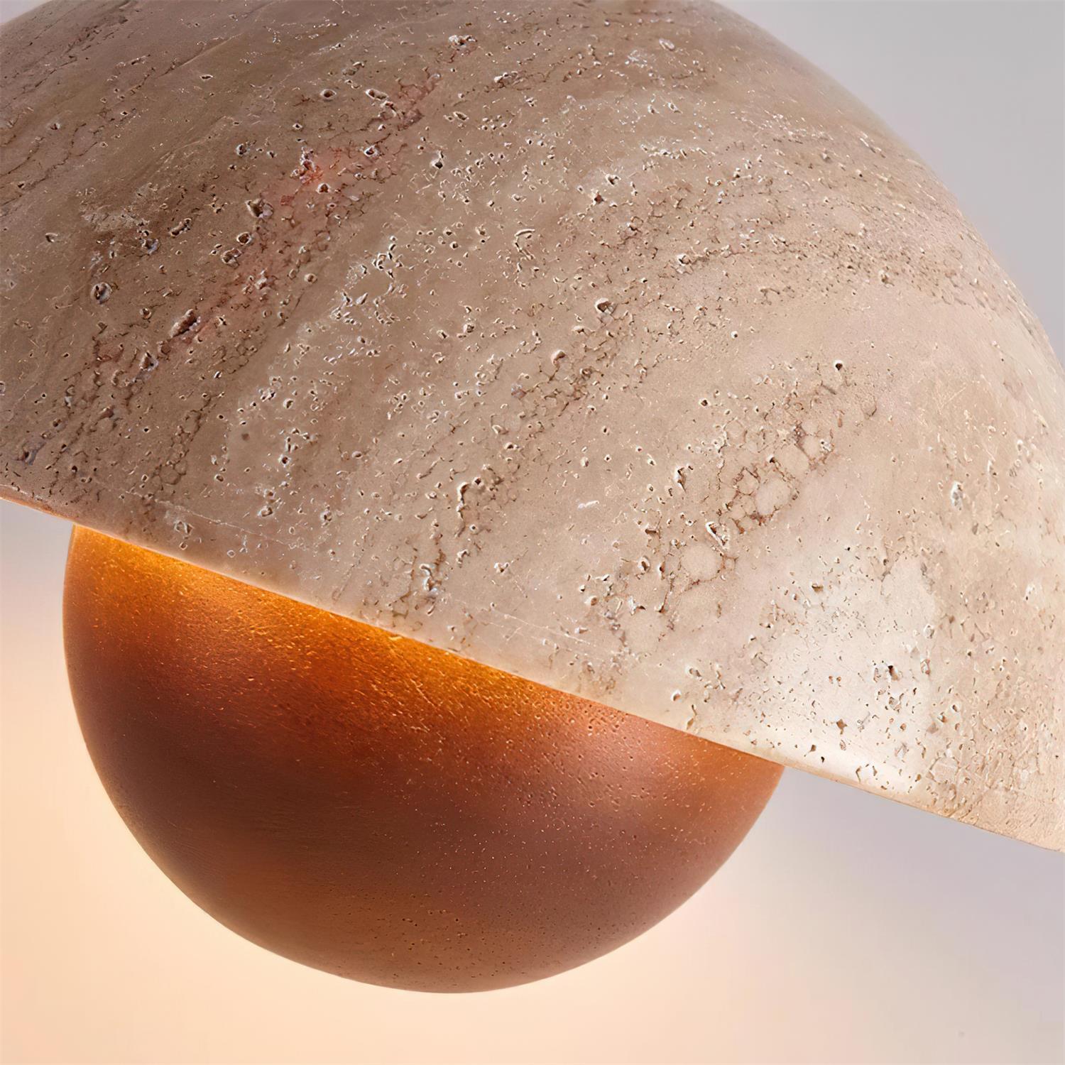 Freyza | Suspension en travertin Ritta, luminaire suspendu en bois – Cuisine, salle à manger