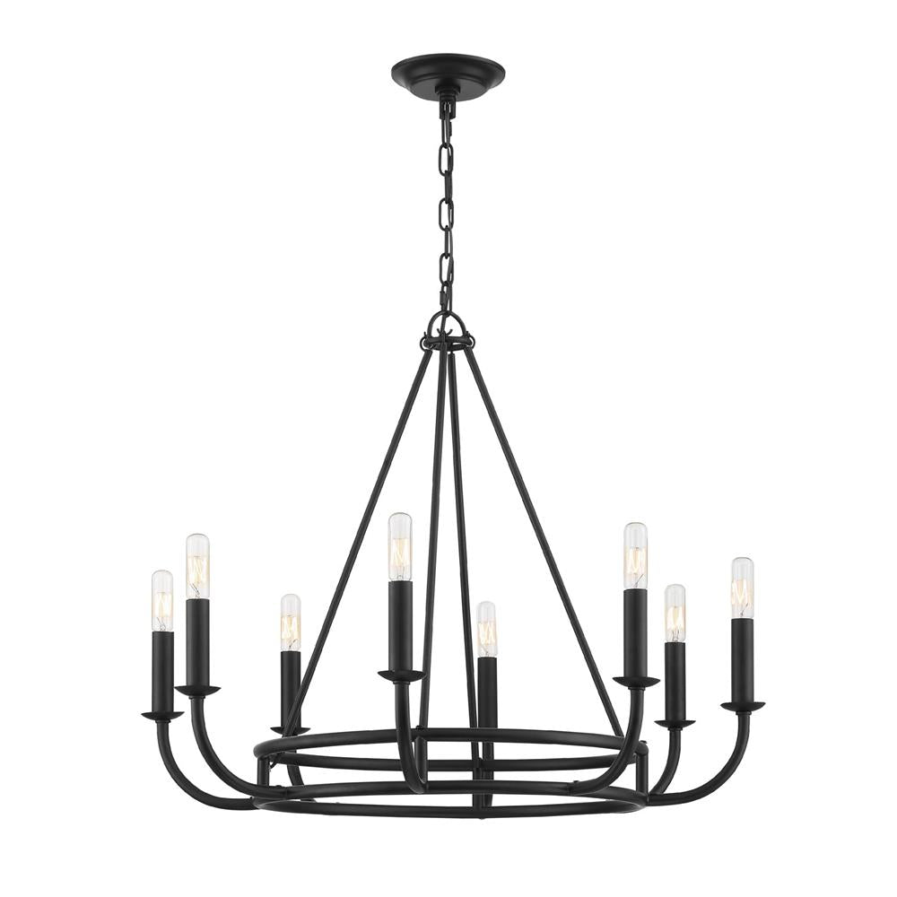 Freyza - Vintage Industrial Chandelier Light with 8 Adjustable Brass Heads | Elegant Home Decor Lighting for Ample Illumination