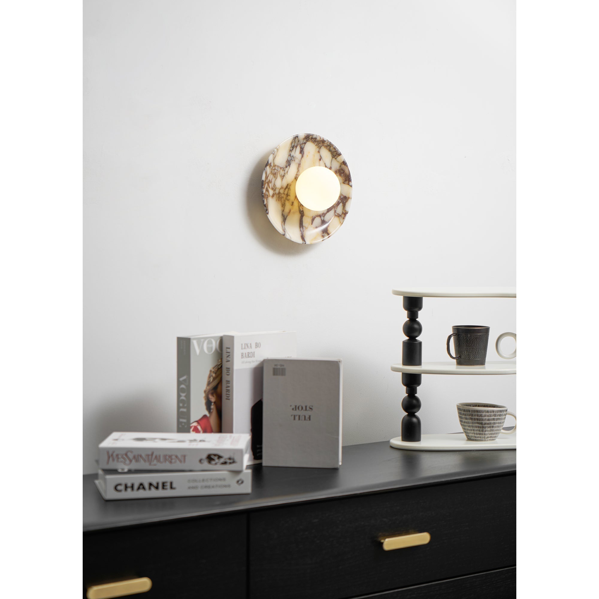 Freyza | Cacariel-Marmor-Glas-Wandleuchte mit Glasmurmel – Schlafzimmer, Flur