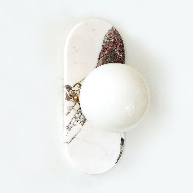 Freyza | Evenara Oval Marble Glass Marble Wall Light – Bedroom Hallway