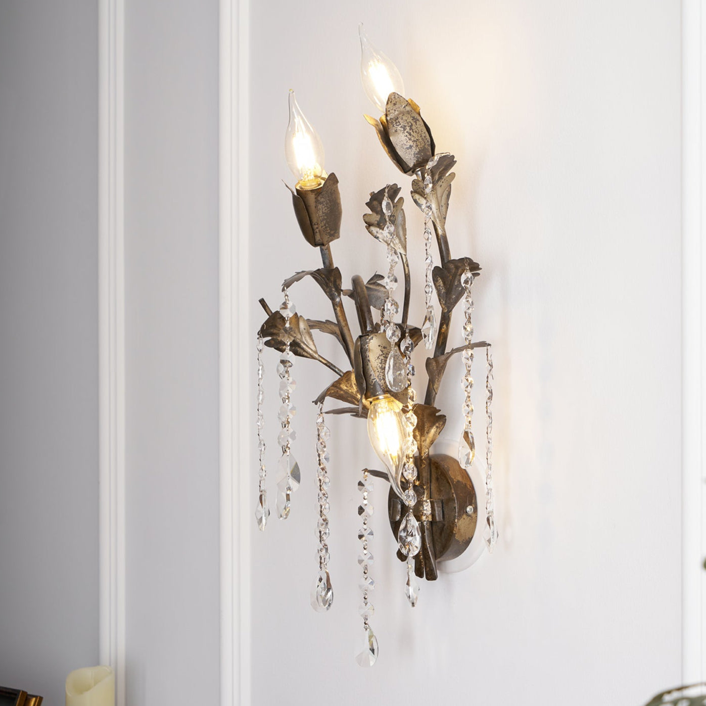 Freyza | Otalara Kristall-Wandleuchte – Schlafzimmer, Flur