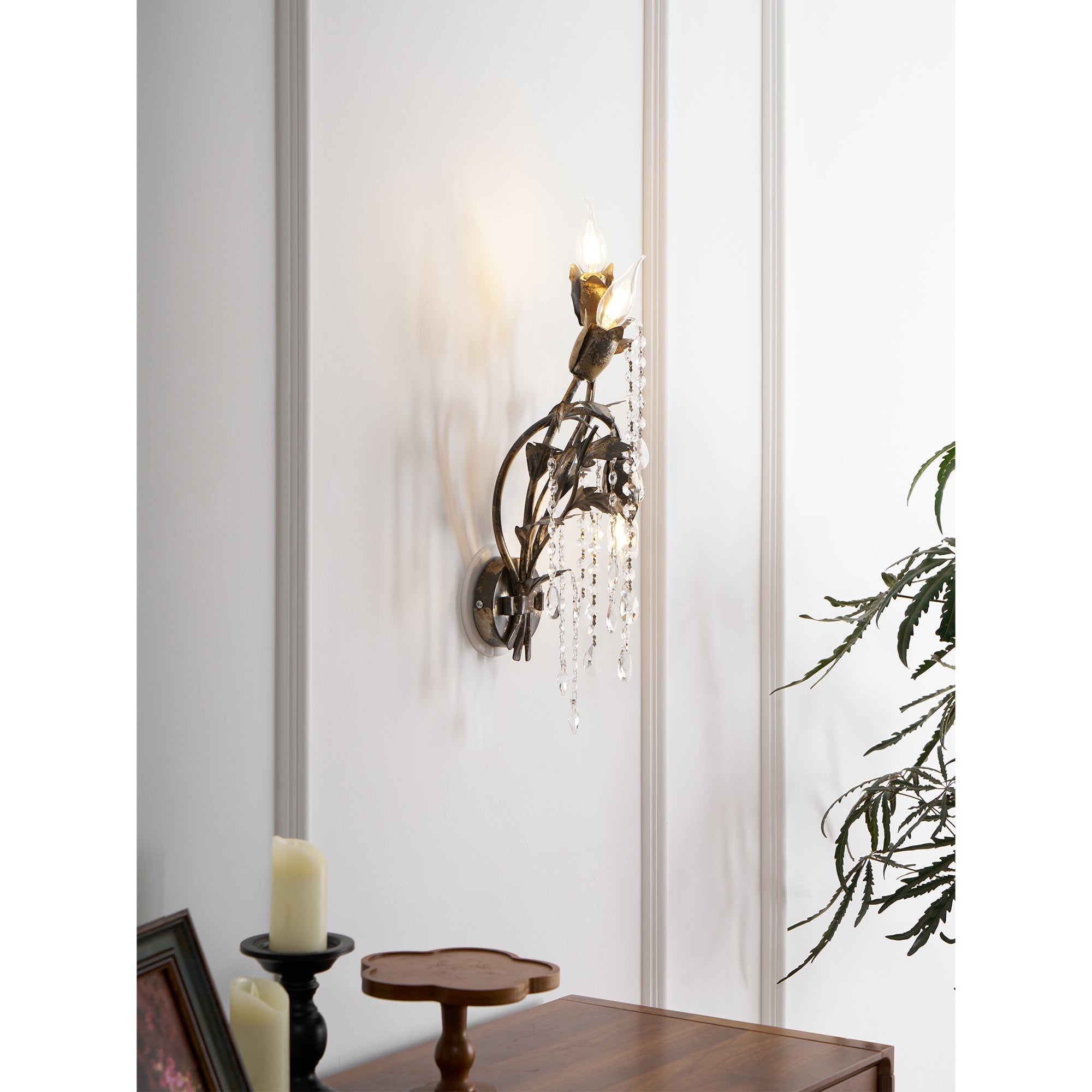 Freyza | Otalara Kristall-Wandleuchte – Schlafzimmer, Flur