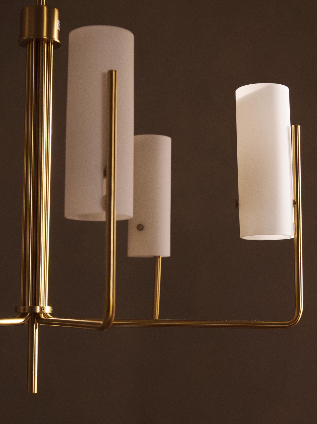 Freyza | Ivraeus Vintage-Industrie-Kronleuchter aus Messing und Glas – Industrielles Esszimmer, Wohnzimmer
