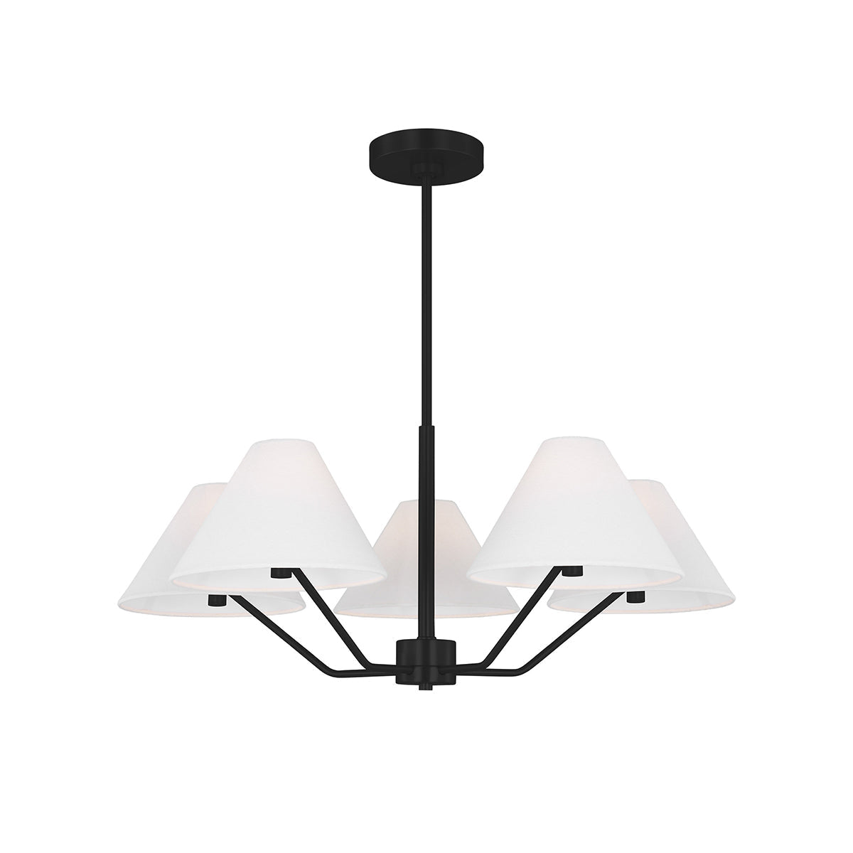 Freyza -  Black Chandelier Light with 5 or 6 Heads | Elegant Fabric Shade for Warm Home Ambiance