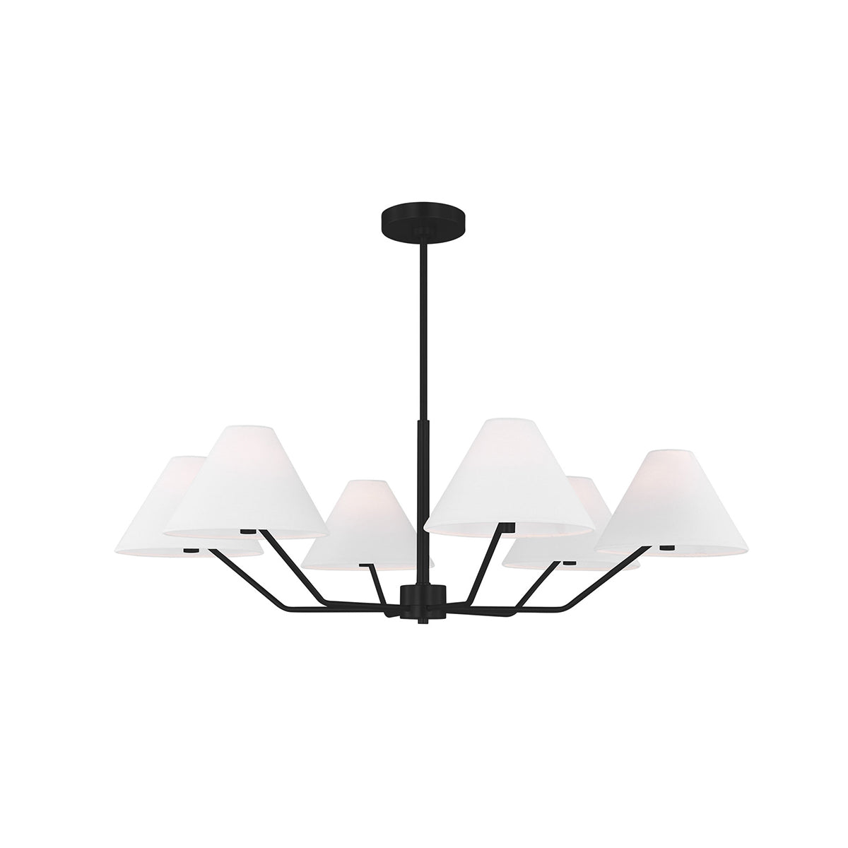 Freyza -  Black Chandelier Light with 5 or 6 Heads | Elegant Fabric Shade for Warm Home Ambiance