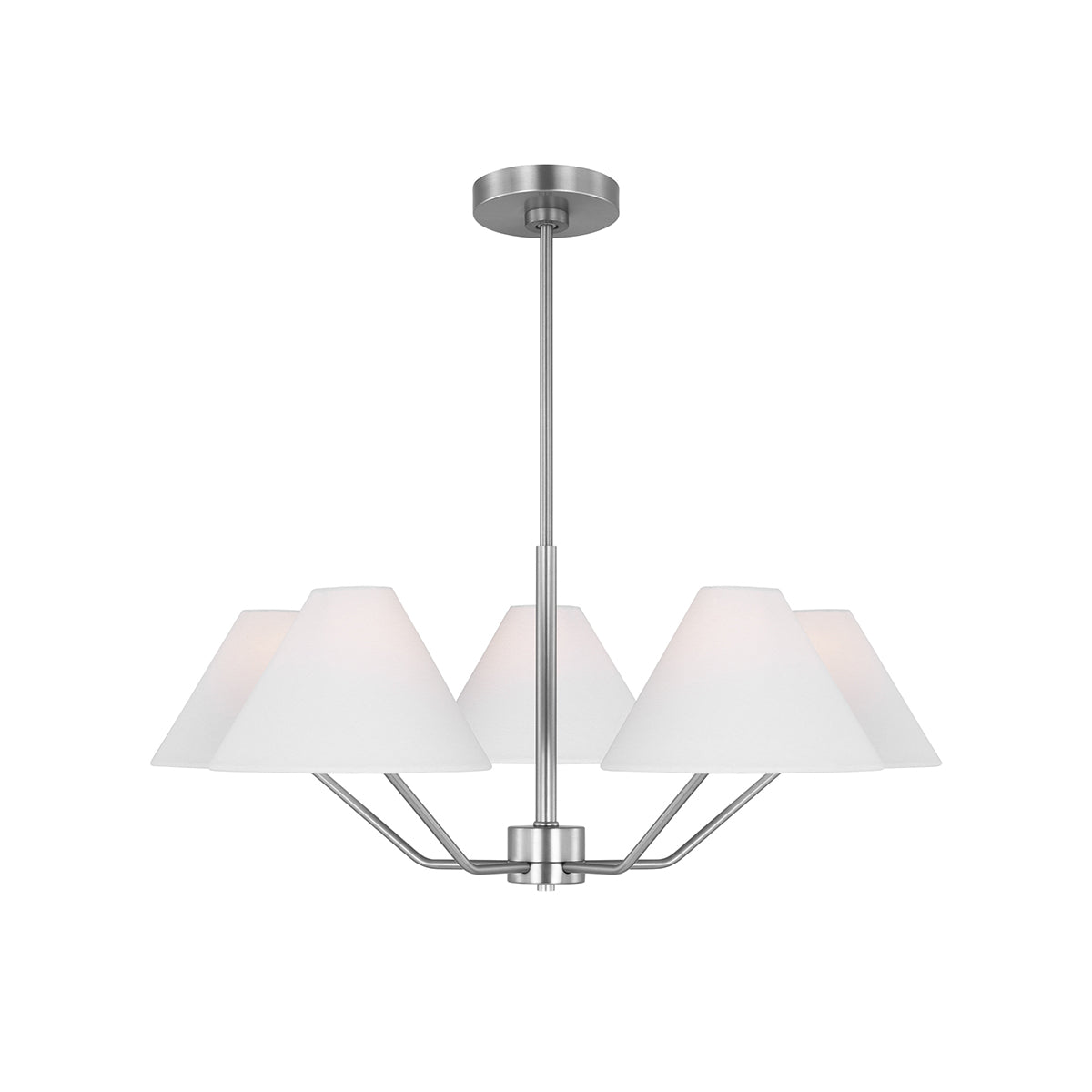 Freyza -  Black Chandelier Light with 5 or 6 Heads | Elegant Fabric Shade for Warm Home Ambiance