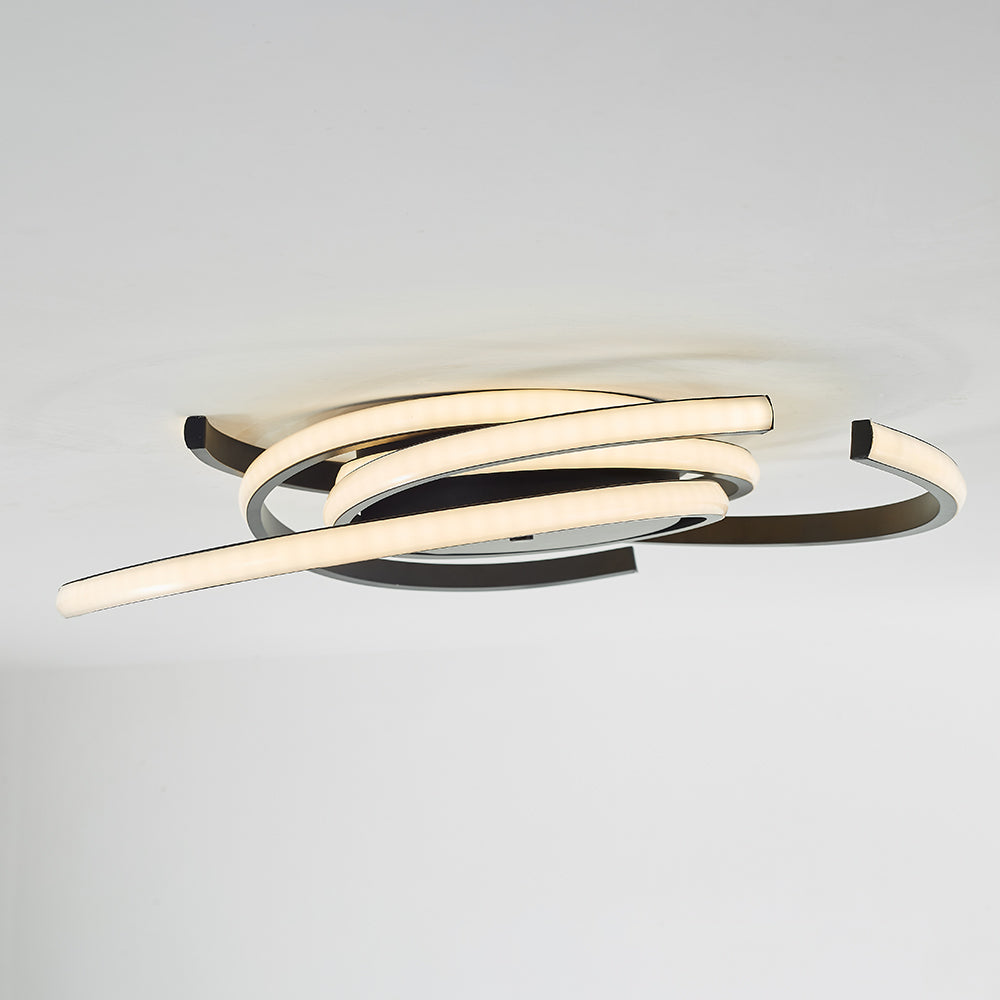 Freyza | Plafonnier affleurant noir et blanc à plusieurs lumières – Moderne pour chambre, couloir et cuisine