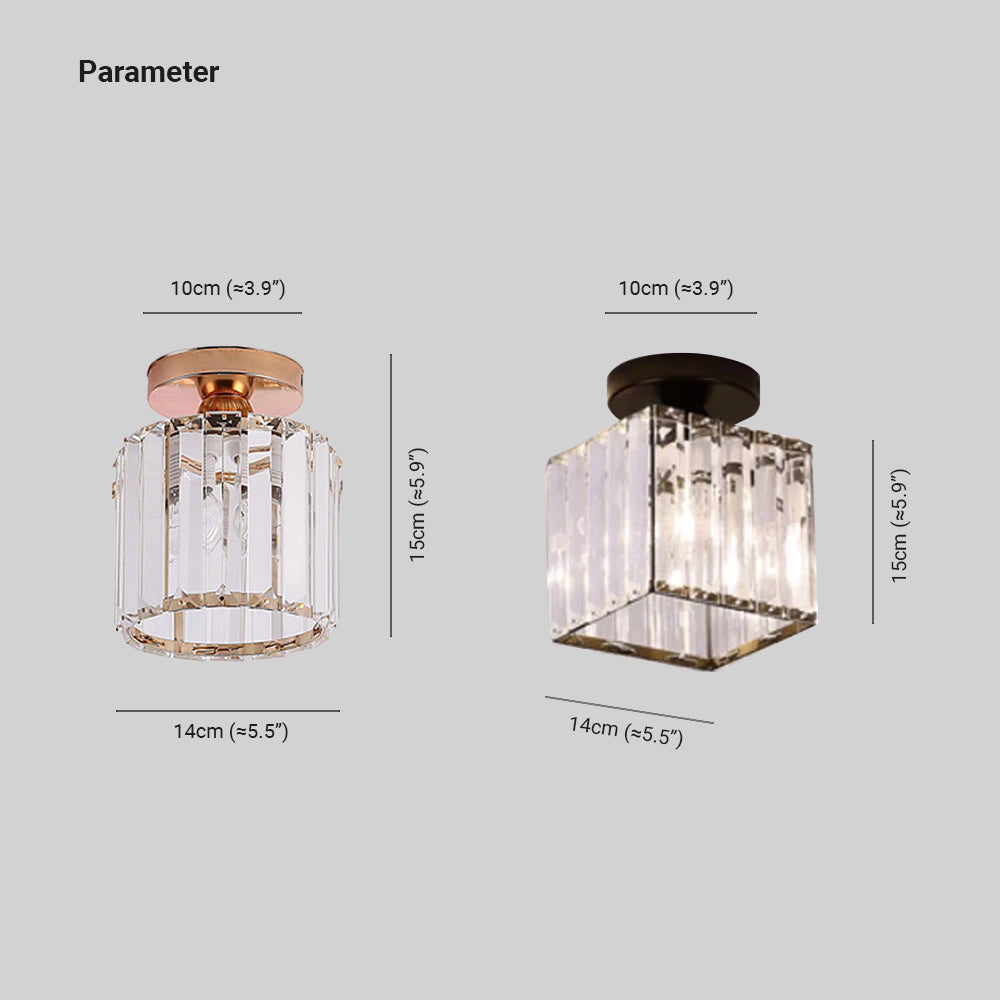 Freyza | Stonel Modern Metal Crystal Flush Mount Ceiling Light – Modern Bedroom Hallway Kitchen