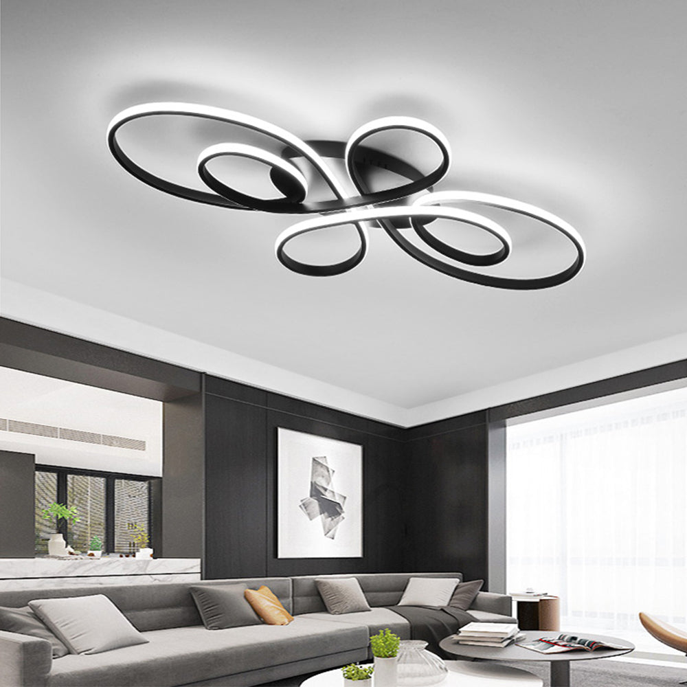 Freyza | Brisa plafonnier LED moderne blanc à éclairage multiple, à montage affleurant – chambre, couloir, cuisine modernes