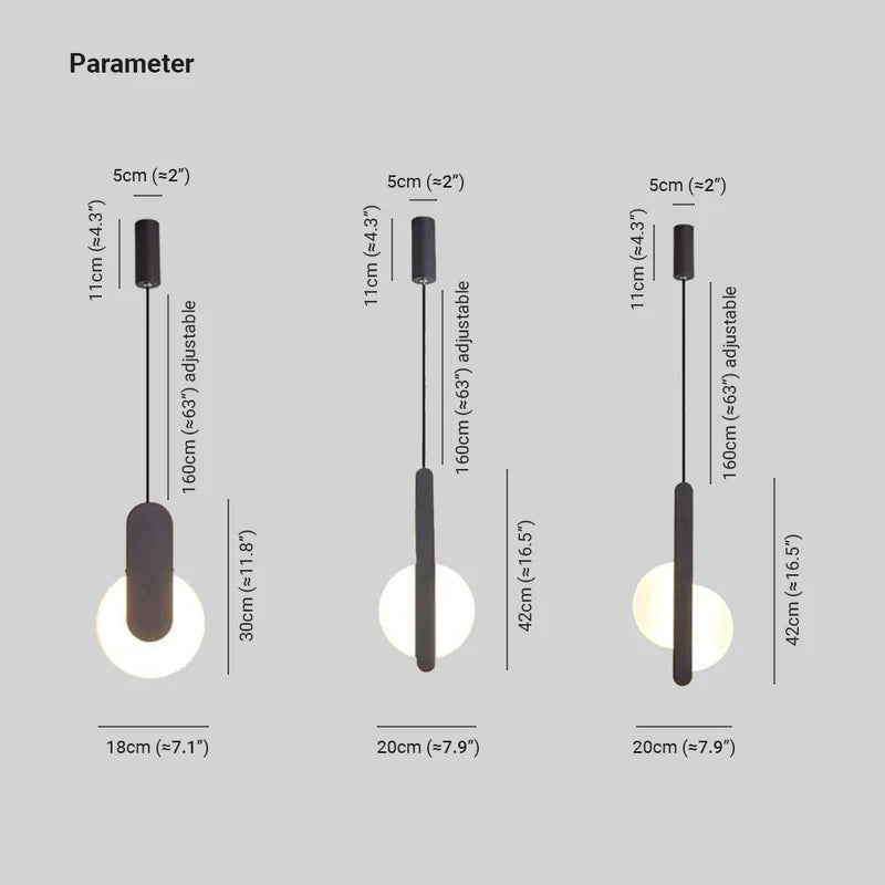 Freyza | Doria Suspension LED moderne noire et blanche – Cuisine moderne, salle à manger