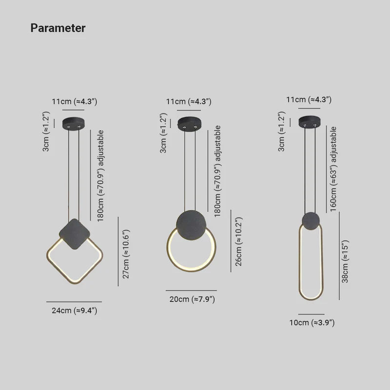 Freyza | Doria Suspension LED moderne noire et blanche – Cuisine moderne, salle à manger