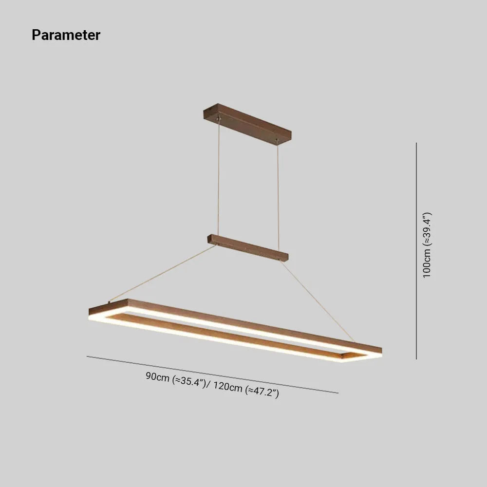 Freyza | Gloen moderne rechteckige goldfarbene Pendelleuchte – moderne Küche und Esszimmer