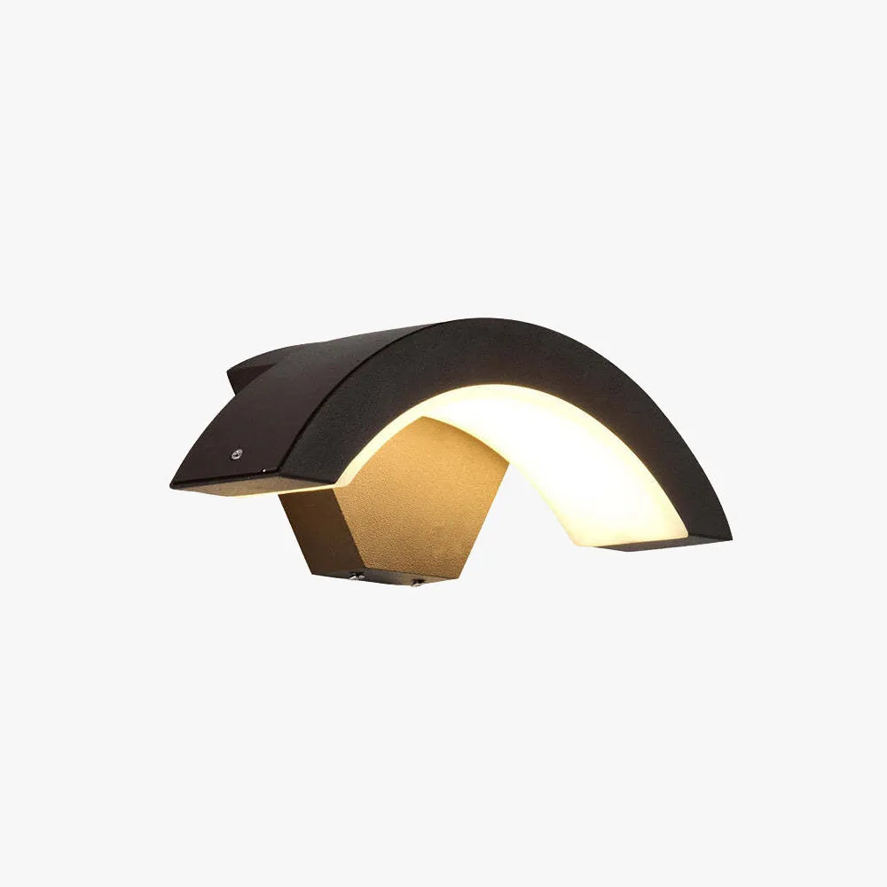 Freyza | Elvon Nordic Arc Black Outdoor Wall Light – Nordic Garden Porch Exterior