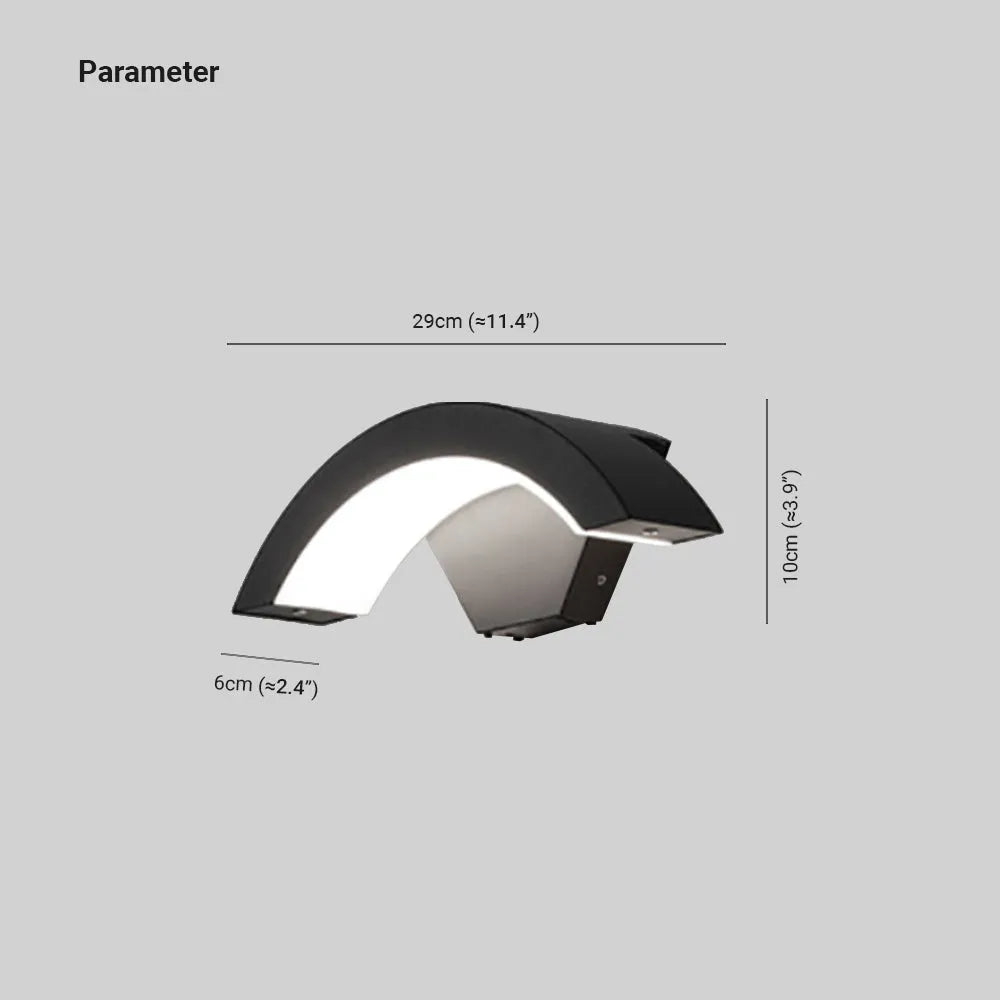 Freyza | Elvon Nordic Arc Black Outdoor Wall Light – Nordic Garden Porch Exterior