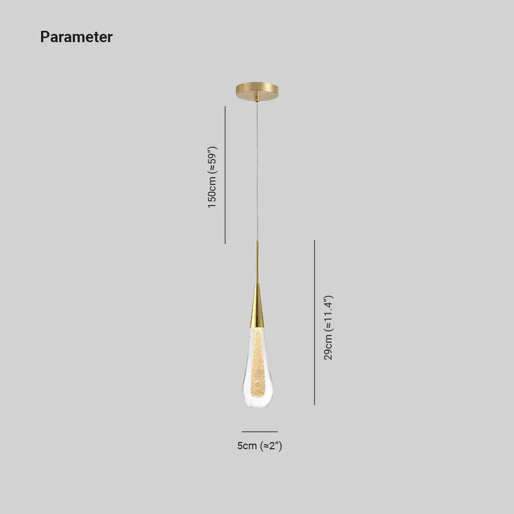 Freyza | Suspension Kristy en verre doré avec cristaux – Luminaire pour cuisine et salle à manger