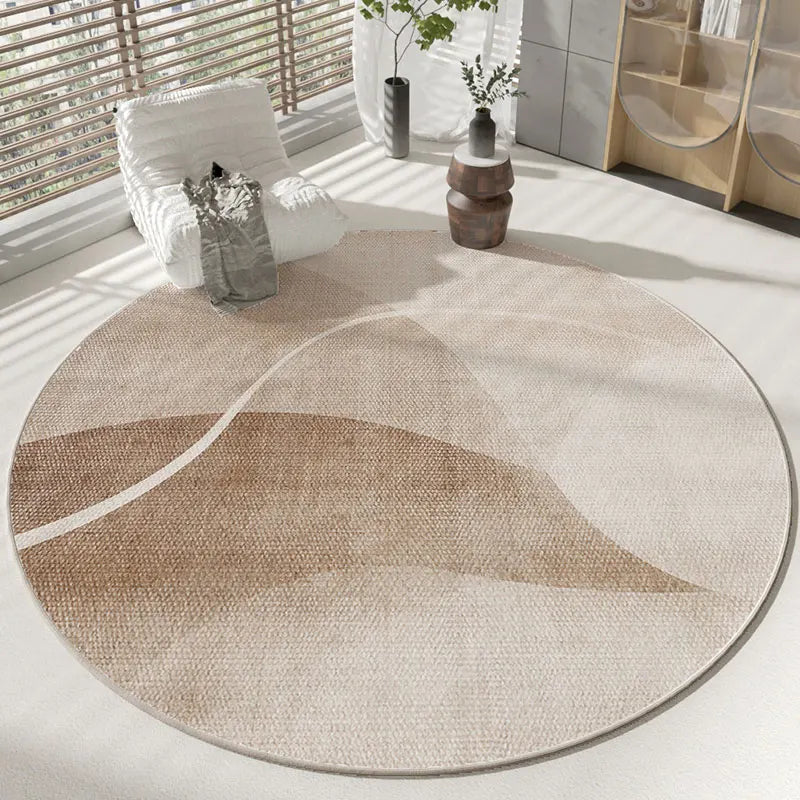 Wabi-Sabi Collection | Round Washable Rug with Non-Slip Backing | Soft Circle Carpet for Cozy Living Spaces 1