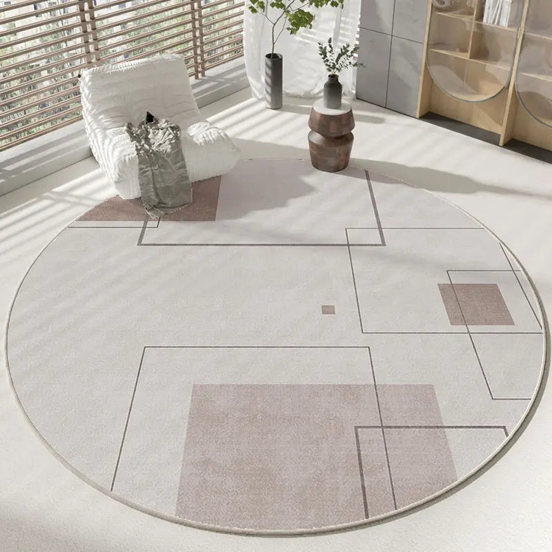 Wabi-Sabi Collection | Round Washable Rug with Non-Slip Backing | Soft Circle Carpet for Cozy Living Spaces 8