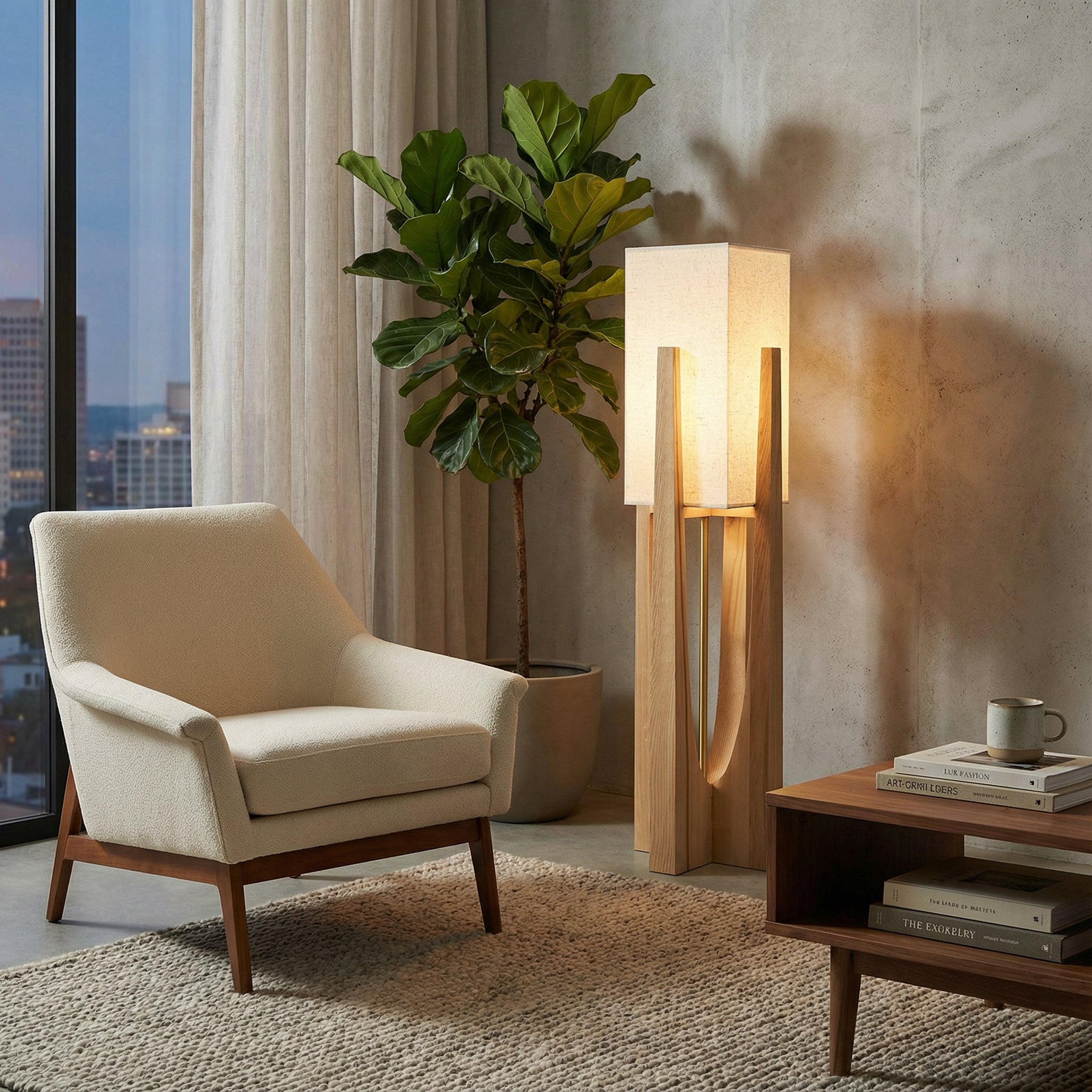 Freyza - WabiSabiGlow | Elegant Minimalist Modern Floor Lamp for Living Room