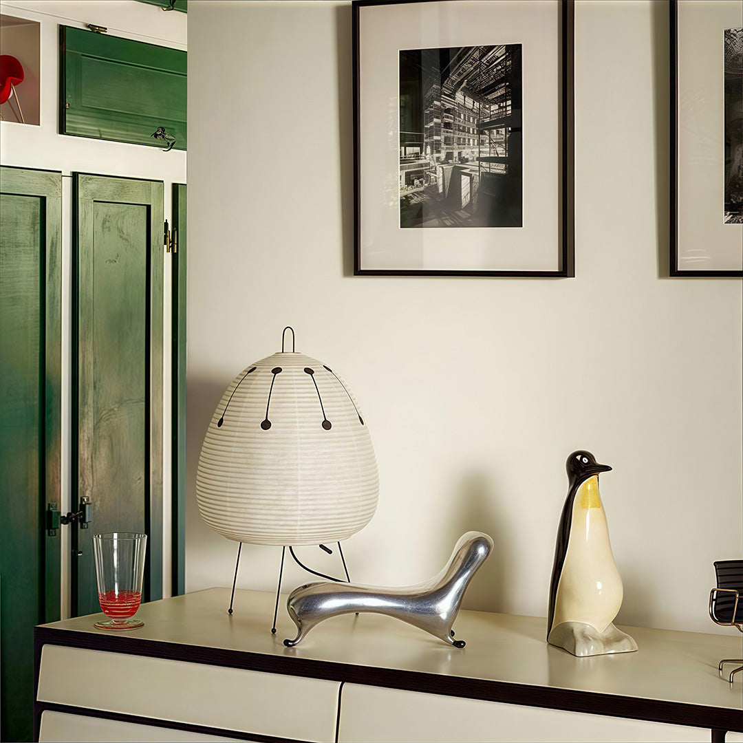 WabiSabiGlow | Elegant Minimalist Rice Paper Table Lamp for Bedroom 3