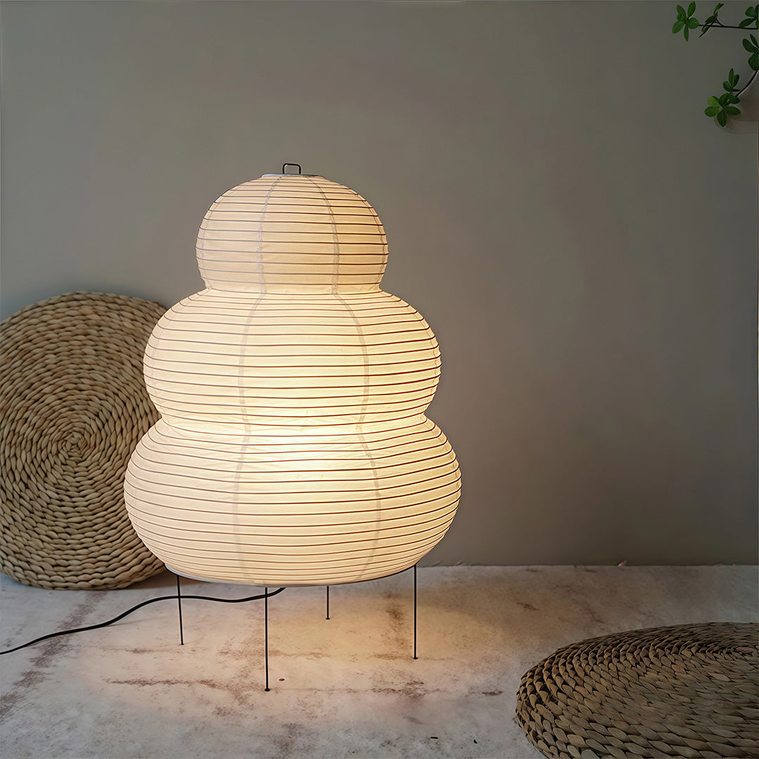 WabiSabiGlow | Elegant Minimalist Rice Paper Table Lamp for Bedroom 4