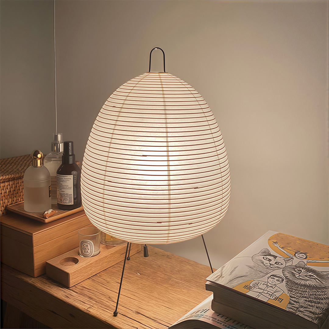 WabiSabiGlow | Elegant Minimalist Rice Paper Table Lamp for Bedroom 8