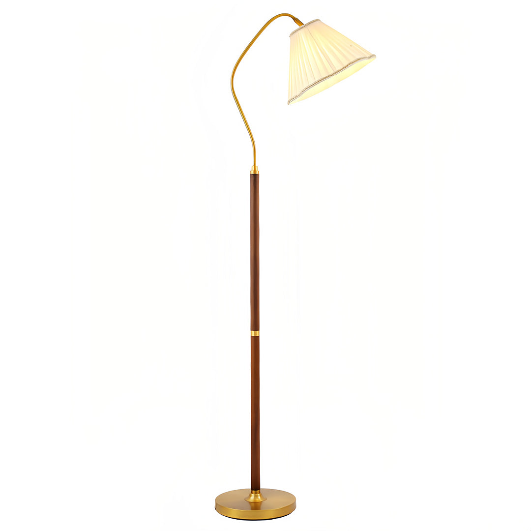 WalnutGlow | Modern Elegant Wood Standing Floor Lamp with Fabric Shade 7