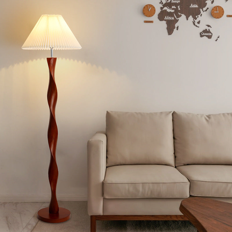 Freyza - WalnutTwist | Elegant Modern Floor Lamp for Living Room Decor
