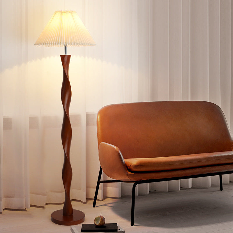 Freyza - WalnutTwist | Elegant Modern Floor Lamp for Living Room Decor