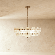 Freyza - Elegant Luxurious Stainless Steel Glass Chandelier